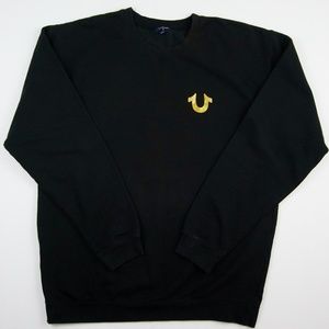 RARE True Religion Black Gold Crewneck Sweatshirt